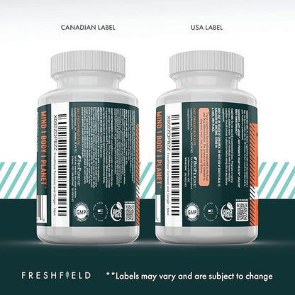 Freshfield Turmeric and Ginger w/Bioperine®: Vegan Friendly Curcumin Supplement Pills, 600mg of Bioactive Compounds, High Absorption, 95% Curcuminoids (Turmeric & Ginger)