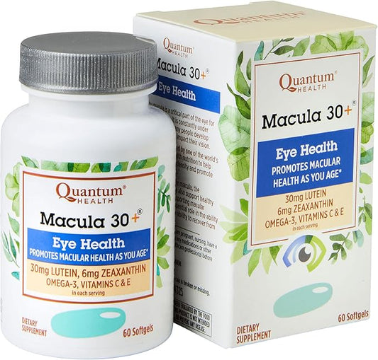 Quantum Health Macula 30+ Eye Health Supplement|Promotes Macular and Retinal Health as You Age|Formulated with Lutein, Zeaxanthin, Omega-3, and Vitamins C & E|60 Softgels, 30 Day Supply