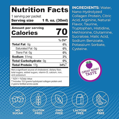 Berry Sugar Free Liquid Protein Shot - 16oz Anti Aging. Proven to Boost Immunity. Formula Trusted by 4,000+ Medical Facilities for Complete Protein Nutrition and Proven 2X Faster Healing