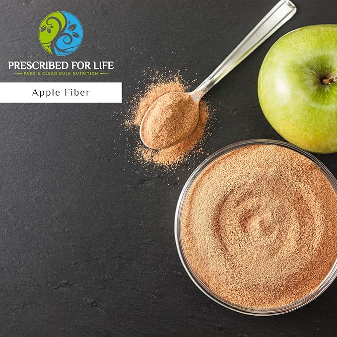 Prescribed For Life Apple Fiber Powder, Natural Apple Pectin Fiber Supplement for Digestive Health, Vegan, Non GMO, Gluten Free (1kg / 2.2lb)