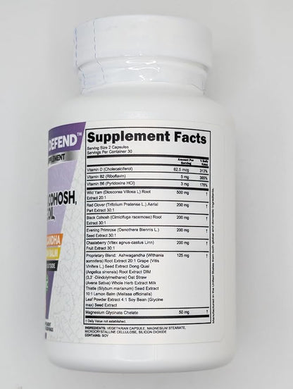 Clean Nutra Wild Yam Root Capsules with Red Clover Black Cohosh Evening Primrose Oil Chasteberry Dong Quai DIM Ashwagandha Grape Seed Extract Milk Thistle Lemon Balm and more Hormone Balance For Women