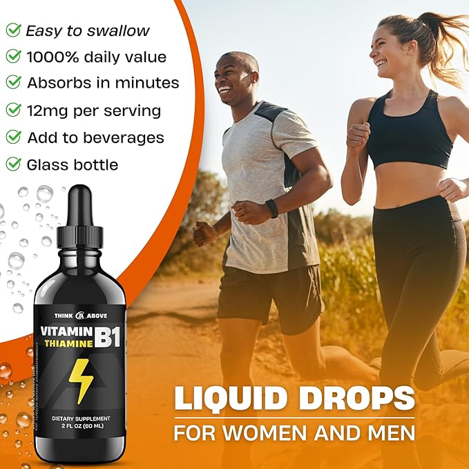 Vitamin B1 Thiamine Mononitrate - Liquid Drops Supplement (2 FL OZ)