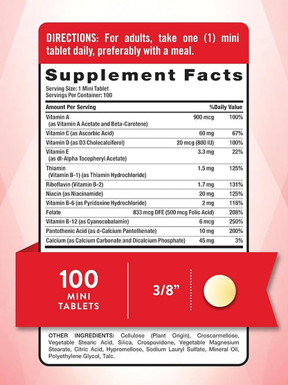 Nature's Truth One Daily Multivitamin | 100 Mini Tablets | for Men and Women | Non-GMO & Gluten Free Supplement