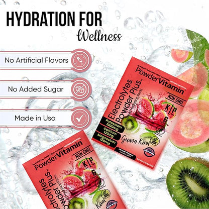Electrolytes Powder Plus, Keto, Guava Kiwi, Zero Sugar, 1000mg Potassium, 120mg Calcium, 120mg Magnesium, Non-GMO, Zero Calories, 30 Hydration Packets