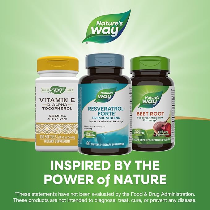 Nature's Way Resveratrol-Forte, Protects from Free Radicals*, 60 Softgels