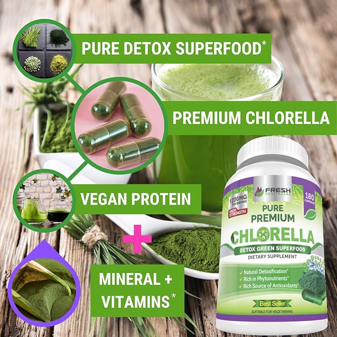 FRESH HEALTHCARE Chlorella and Vitamin D3 10,000 IU - Bundle