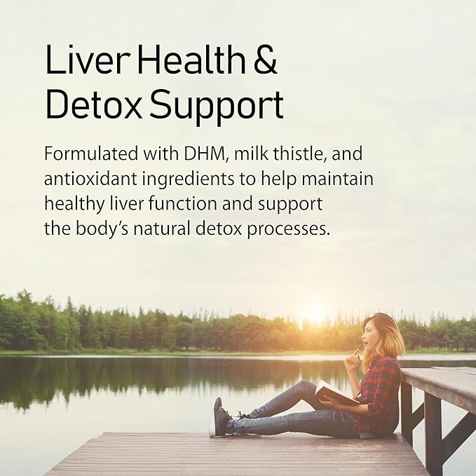 Fresh AM Detox - Liver Health Support Supplement with DHM, Milk Thistle, Vitamin C, B1 & B2-50 Chewable Tablets for Detox and Recovery