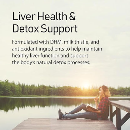 Fresh AM Detox - Liver Health Support Supplement with DHM, Milk Thistle, Vitamin C, B1 & B2-50 Chewable Tablets for Detox and Recovery