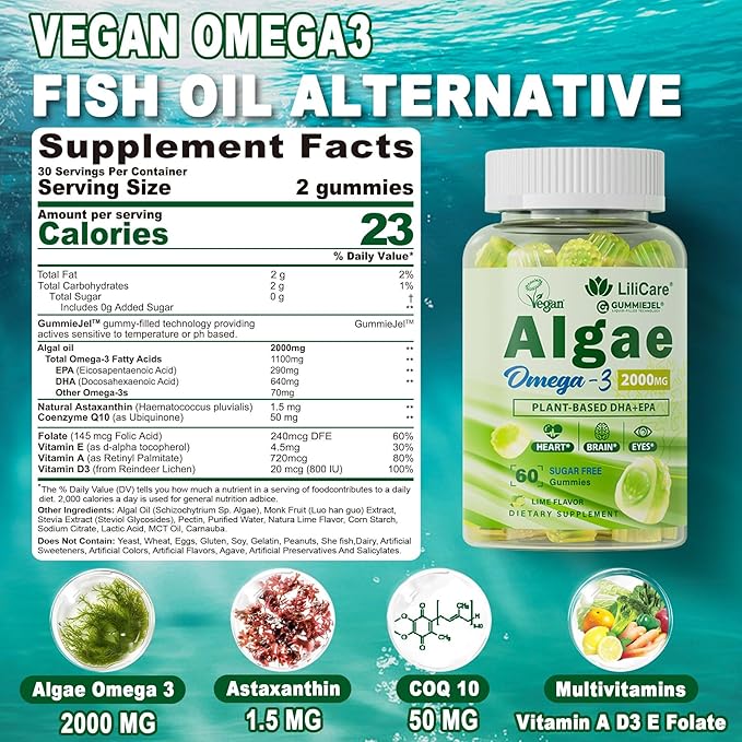 Bundle: Algae Omega 3 Gummies & Fast Dissolve Vitamin D3 5000IU with Calcium & Magnesium