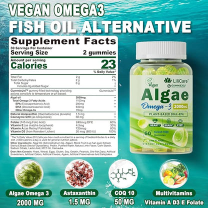 Bundle: Algae Omega 3 Gummies & Fast Dissolve Vitamin D3 5000IU with Calcium & Magnesium