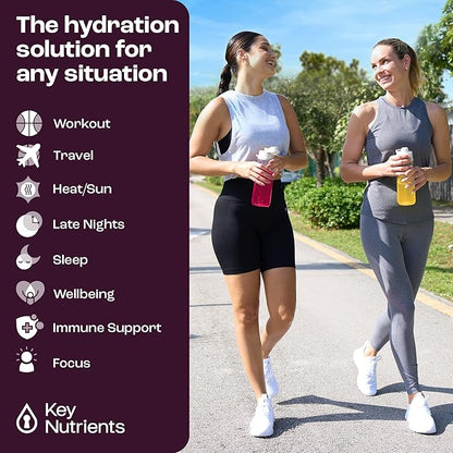 KEY NUTRIENTS Hydration Packets - 5 Delicious Flavors in Electrolytes Powder Packets No Sugar 10 Pack - No Calories, Gluten Free Electrolytes Powder Packets, Non GMO, Made in USA