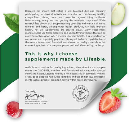 Lifeable Black Cohosh Gummies | 500 mg | Black Cohosh for Menopause Hot Flashes and Night Sweats Relief for Women | Non GMO and Vagan Herbal Supplements | 90 Gummies