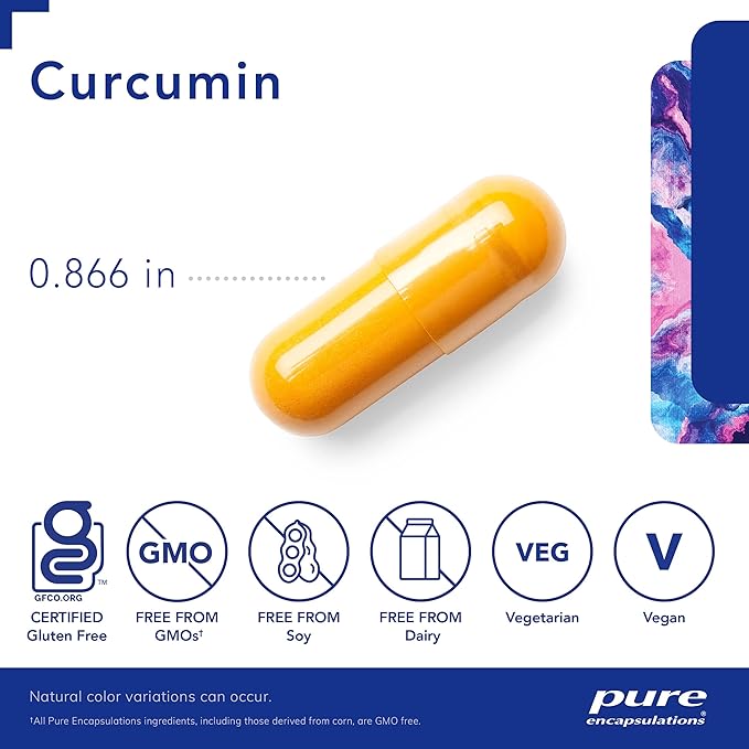 Pure Encapsulations Curcumin - 500 mg - Supports Joint Health & Liver Health - Curcuma Longa Capsule - Non-GMO & Vegan - 60 Capsules