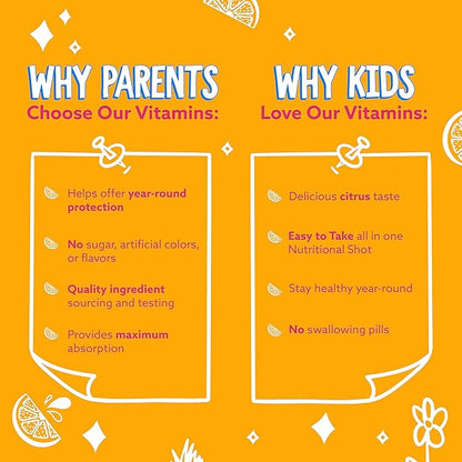 Feel Great Liquid Multivitamin for Kids | Orange Flavored Vegetarian & Sugar Free Kids Liquid Vitamin | Essential Kids Vitamins & Immune Support for Kids | 30 Day Supply