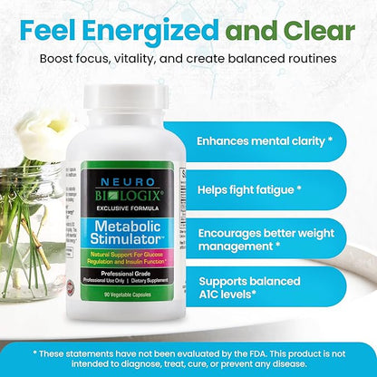 Metabolic Stimulator Metabolism Supplement - Dietary Supplement with D-Chiro Inositol, MyoInositol, Chromium, Phosphatidylserine, & Lithium Orotate for Cellular Energy & Support - 90 Capsules