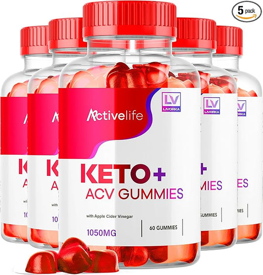 (5 Pack) ActivLife Keto ACV Gummies Advanced Formula, 300 Gummies for 5 Months