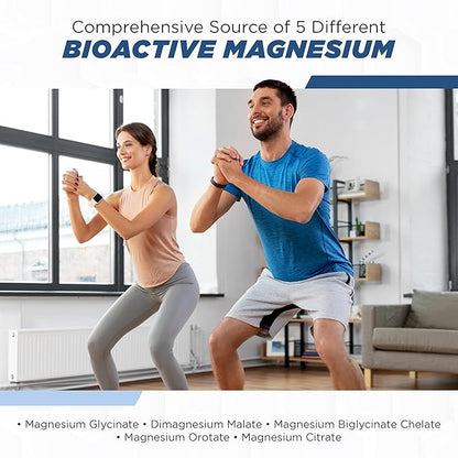 BioMag 5 Magnesium Supplement – 5 Magnesium Complex Formula with Glycinate, Malate, Bisglycinate Chelate, Orotate, Citrate – 100 Capsules