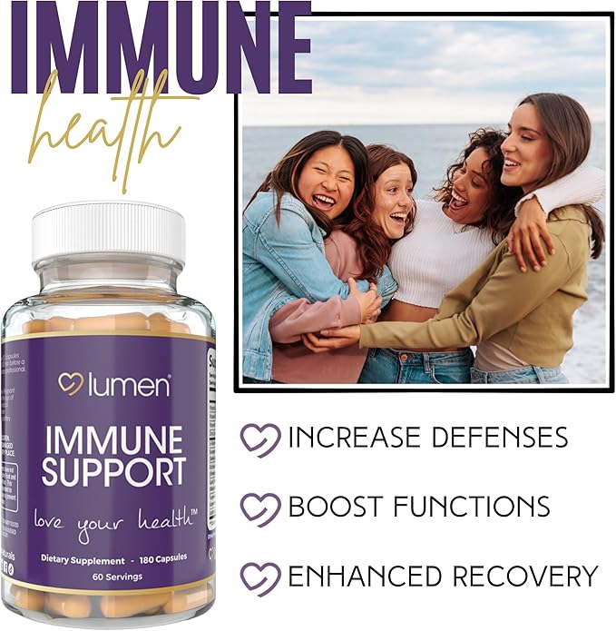 Immune Support for Women – with Elderberry, Zinc, Vitamins E, C & B6 – 180 Capsules – 60 Servings – Non-GMO, Gluten-Free, and Vegan-Friendly