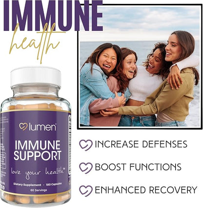 Immune Support for Women – with Elderberry, Zinc, Vitamins E, C & B6 – 180 Capsules – 60 Servings – Non-GMO, Gluten-Free, and Vegan-Friendly