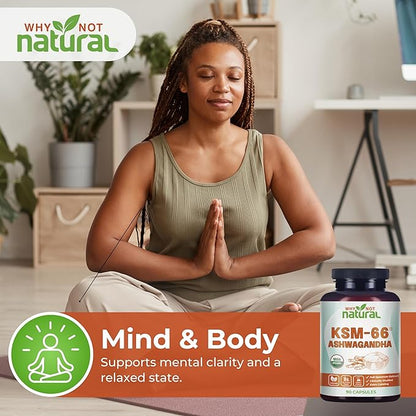 Why Not Natural Organic ashwagandha ksm 66 Supplements Capsules - ksm66