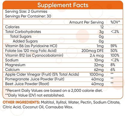 Keto ACV Gummies - Sugar-Free Gluten-Free Apple Cider Vinegar Supplement for Men Women (1000MG)