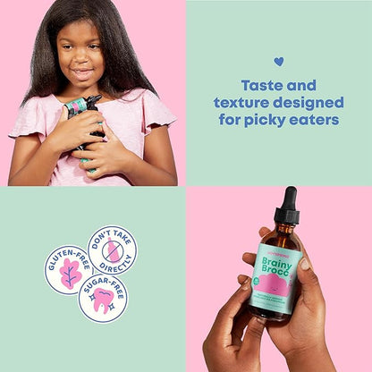 JoySpring Broccoli Supplement for Kids | Sulforaphane & Bacopa Monnieri Drops | Supports Cognitive Function | Vegan & Kid-Friendly