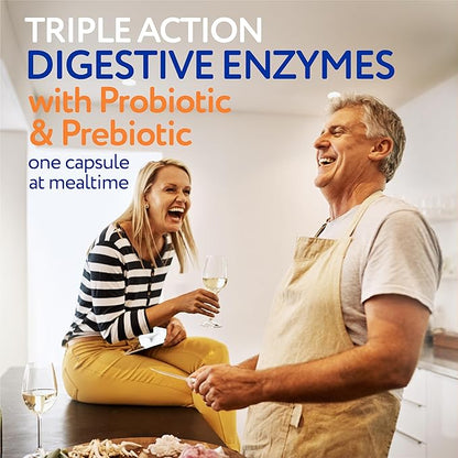 Florajen Digestive Enzymes with Probiotics and Prebiotics for Women and Men - Digestive Health, Gut Relief & Bloating - Triple Action Formula - 30ct