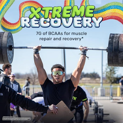 Original BCAA Powder Airheads Rainbow Berry Flavor, 7g BCAA and 2.5g L-Glutamine, Sugar Free Post Workout Muscle Recovery Drink with Amino Acids for Men & Women, 30 Servings