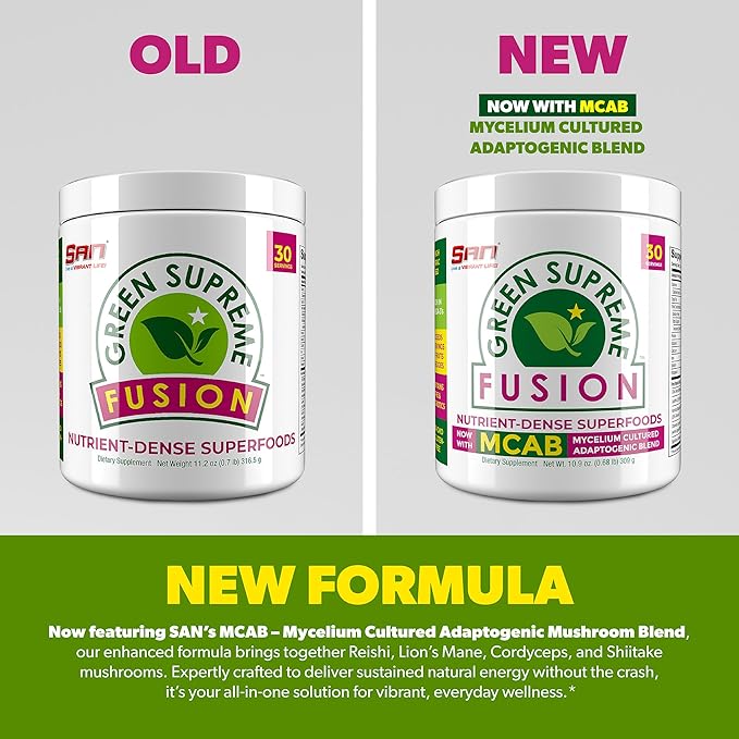 Nutrition’s Green Supreme Fusion Blend Antioxidant: Super Greens Smoothie Mix with Spirulina, Chlorella, Adaptogenic Mushrooms, 30 Servings