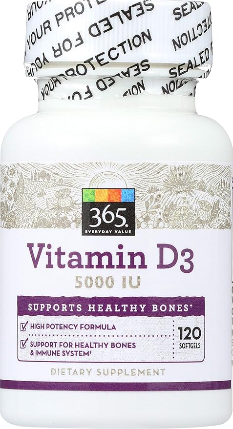 365 Everyday Value, Vitamin D3 5000 IU, 120 ct