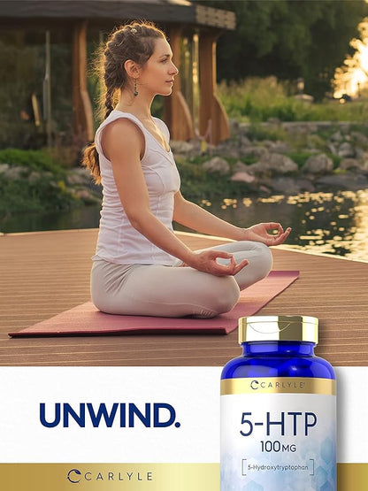 Carlyle 5HTP | 100mg | 240 Capsules | 5 Hydroxtryptophan | Non-GMO & Gluten Free Supplement