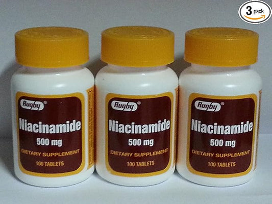 Rugby Niacinamide 500mg Tablets 100ct - 3 Pack (3)