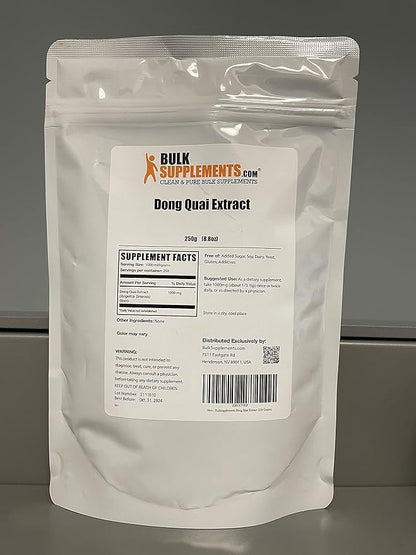 BulkSupplements.com Dong Quai Root Extract Powder - Angelica Root Powder, Dong Quai Herbal Supplements - Vegan & Gluten Free, 1000mg per Serving, 250g (8.8 oz) (Pack of 1)