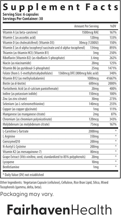 Fairhaven Health FH Pro for Men | Clinically Studied Premium Prenatal Fertility Supplements for Men | Male Fertility Supplements | Count and Motility Support Pre-Conception for Him | 180 Capsules
