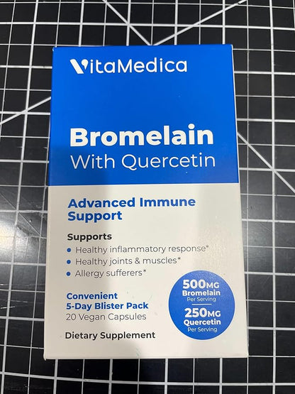 VitaMedica | Arnica Gel and Bromelain with Quercetin Bundle | Arnica Gel | Bromelain Blister Pack | Quercetin | Recovery Bundle | Plant Based | Made in USA