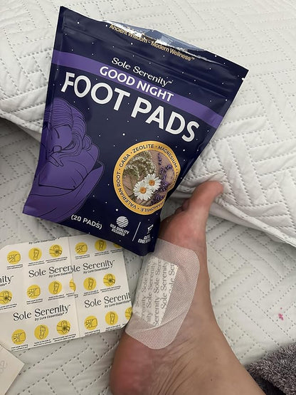 Zeolite Good Night Foot Pads with Magnesium Glycinate, Ashwagandha, Valerian Root, Lavender by Sole Serenity (2 Pack, Calm Sleep)