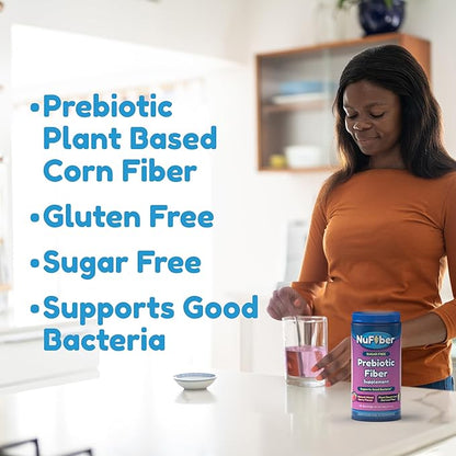 Fiber Supplement, Daily Prebiotic Fiber, 115 Servings, Natural Mixed Berry Flavor, Grit-Free, No Gluten & Sugar, Plant Based Corn Powder to Support Digestive & Gut Health