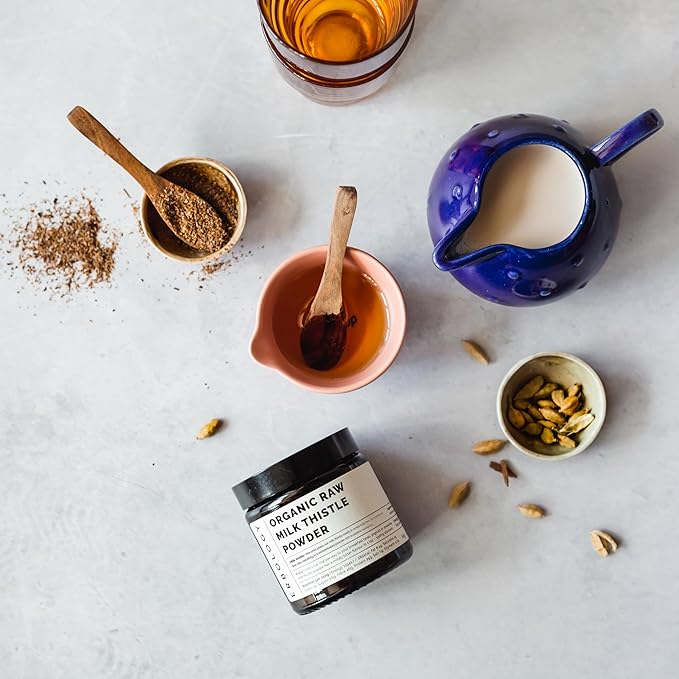 Erbology Organic Milk Thistle Powder 2.1 oz - 20 Servings - 180mg Silymarin per Serving - Liver Health - Cold-Pressed from 100% Milk Thistle Seeds - Sustainably Sourced in Europe - Vegan - GMO-Free