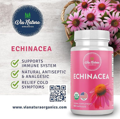 Echinacea Supplement | Natural & Organic | 60 Capsules