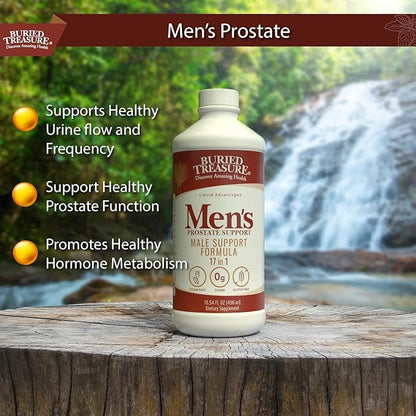 Buried Treasure: Men's Prostate Complete - Natural Herbal Formula Supplement w/ Saw Palmetto, Pygeum Bark, & Stine Nettles to Support Healthy Urinary & Prostate Function - 16 oz