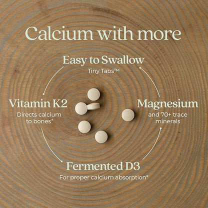 New Chapter Calcium Supplement - Bone Strength Tiny Tabs Organic Calcium with Magnesium, Vitamin D3+K2, 70+ Trace Minerals for Bone Health, Gluten Free, Easy to Swallow - 240 ct