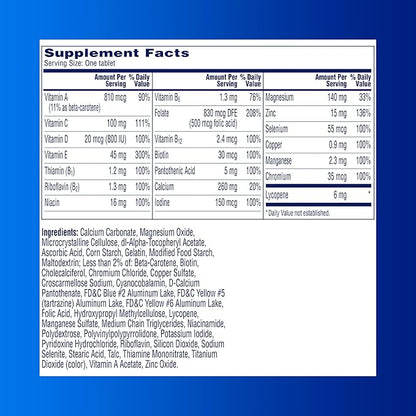 One A Day Men's Pre-Conception Health Multivitamin to Support Healthy Sperm, Supplement for Men with Vitamin C, Vitamin E, Selenium, Zinc, and Lycopene, 30 Count