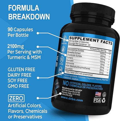 DR. BO Glucosamine Chondroitin & Turmeric Ginger Supplement