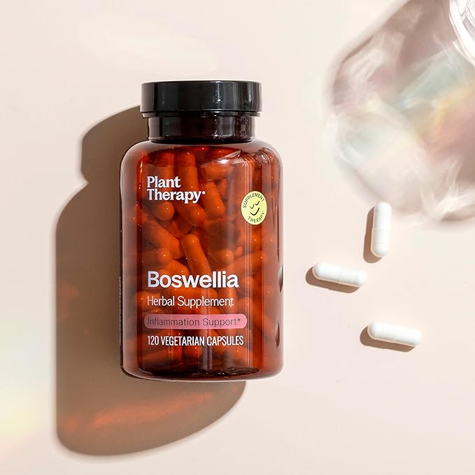 Plant Therapy Boswellia Herbal Supplement Capsules, Supports Joint Flexibility and Comfort, Soothes Discomfort, Promotes Clear, Healthy Skin, 120 Vegetarian Capsules (4 Month Supply), Made in The USA