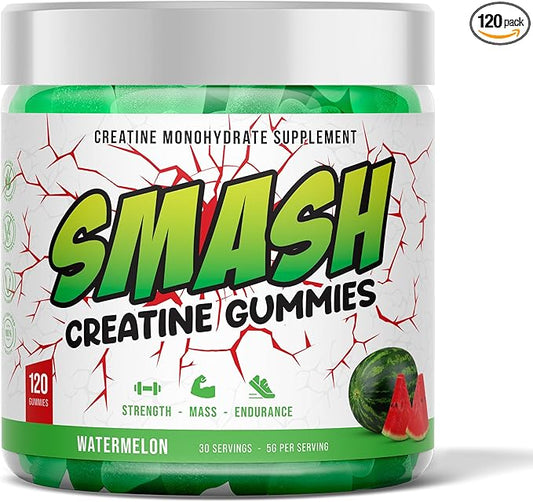 Creatine Monohydrate Gummies 5g, Creatine for Women and Men, (120ct) Vegan, Sugar-Free, Gluten Free. Creatina para Mujeres & Hombres. Preworkout & Post Workout (Watermelon)