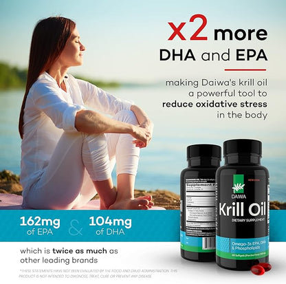 Daiwa Plasmanex 1 – Blood Circulation Supplement + Daiwa Krill Oil – Omega 3 Krill Oil Capsules