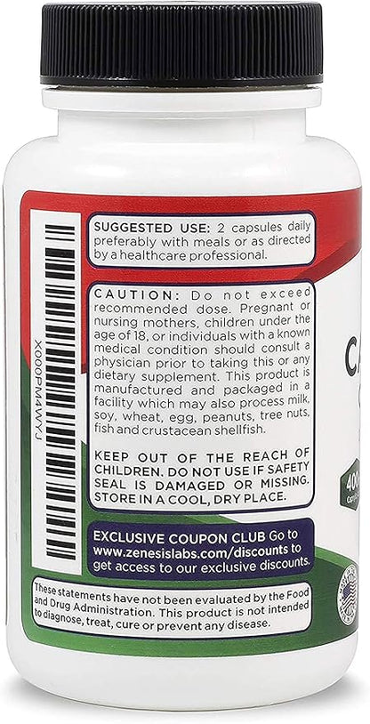 Zenesis Labs Candida Complex Cleanse Detox Caprylic Acid Supplement, Oregano Extract, Probiotics, Enzymes (120 Capsules, 60 Day Supply)