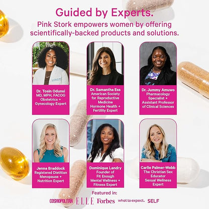 Pink Stork Premium Prenatal Vitamin for Women - Organic Whole-Food Ingredients, Multivitamin & Probiotics - Morning Sickness, Digestion, & Energy - Folate, B6, & Iron - 60 Capsules