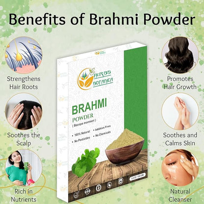 Brahmi Powder Bacopa Powder Centella Asiatica Ayurvedic Herb, Natural Hair Care, Promotes Hair Growth | 5.5 oz (150 GMS)