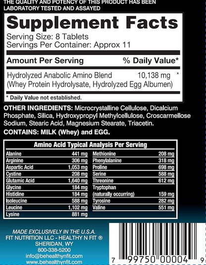 Healthy 'N Fit ANABOLIC Amino 10,000 90 Tablets, EAA & BCAA - 10,000 MGS Amino Acids per Serving